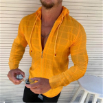 Uus meeste s&auml;rk vabaaja pikkade varrukatega lukuga s&auml;rk Slim Fashion kapuutsiga T-s&auml;rk Sotsiaalne meeste topp S valge