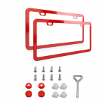 Numbrim&auml;rgi raamid 2 tk Takistusvaba hoidik Roostevaba roostevaba teras Esikinnituse komplekt Auto lisavarustus punane