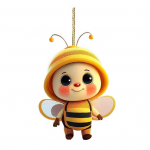 Cartoon Bee ripats kahepoolse tr&uuml;kiga akr&uuml;&uuml;list k&auml;sit&ouml;&ouml; k&auml;sitsi valmistatud armas kollase mesilase j&otilde;ulupuu kaunistus kodukontori autoseina kaunistamiseks B
