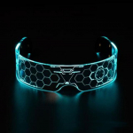 K&uuml;berpunk Futuristic Technology Sense Prillid Ulmelised Led Bungee Ins Meeste V&otilde;rkpunased Naiste riba Helendavad p&auml;ikeseprillid Colorful honeycomb