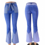 Naiste p&uuml;ksid Suur suurus Vintage K&otilde;rge v&ouml;&ouml;koht Kahev&auml;rvilised kokku&otilde;mmeldud V&ouml;iega Denim Laia s&auml;&auml;rega p&uuml;ksid S helesinine v&auml;rv