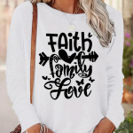 Topid naistele Q-versioon Letter Print &Uuml;markaelusega pikkade varrukatega T-s&auml;rk S&uuml;gises vabaaja &otilde;huke pullover naiste pikkade varrukatega top XS valge