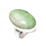 Natural Swiss Green Opal Gemstone 925 Sterling Silver Jewelry Ring Size 8 e8b90