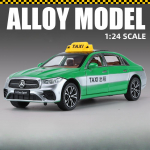 1/24 m&otilde;&otilde;tkava Benz E300L takso k&otilde;rge simulatsiooniga auto mudel m&auml;nguasi survevalatud metallisulamist s&otilde;idukid heli valguse tagasit&otilde;mmatav kollektsioon laste m&auml;nguasjad kingitused roheline