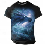 Graafiline Animal Dragon Designer Casual Subculture Meeste 3D Prinditud T-s&auml;rk l&uuml;hikeste varrukatega P&ouml;&ouml;rakaelusega s&auml;rk Kevadsuvised riided S