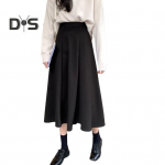 Naiste Midi-seelik K&otilde;rge v&ouml;&ouml;kohaga A-jooneline rulluisu seelik &uuml;hev&auml;rviline, suur &auml;&auml;ris, pendeldamise stiil Kontori naiste seelik t&ouml;&ouml;r&otilde;ivad S kohv