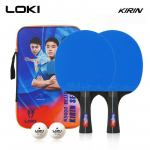 Originaal LOKI K5000 lauatennisereketid ITTF-i poolt heaks kiidetud lauatennise kurikate komplekt(2 reket, 1 &uuml;mbris, 2 palli) Blue Spnge RXTON1 kummiga 2Long Handle+1Case