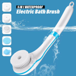 5-IN 1 elektriline vannihari, mis h&otilde;&otilde;rub muda kooriv du&scaron;ihari kehamassaaži puhastav koorija spinning spa valge