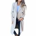 Naiste Villane Jakk Mahakeeratava Kraega &Uuml;hev&auml;rviline &Uuml;he Rinnaga Mantel L&otilde;tv Termiline Pikkade Varrukatega T&ouml;&ouml;le K&auml;imiseks Kohtinguteks Kevad S&uuml;gis Talv &Uuml;ler&otilde;ivas M aprikoosi