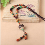 GemChic Naiste Uus Klassikaline Etniline Puidust Helmed Ripats Kaelakee Vintage Pikk Kett Mood S&uuml;nnip&auml;ev J&otilde;ulud Ehted Kingitus