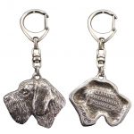 German Wirehaired Pointer - Silver-plated key ring with dog, handbag decoration, backpack pendant by Art-Dog brand