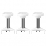 3 tk kookosp&auml;hkli auguavaja, kompaktne vastupidav roostevabast terasest lihtne hoiustada, lihtne kasutada korduvkasutatav kookoseavaja valge