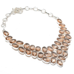 Natural Morganite Gemstone 925 Sterling Silver Jewelry Necklace 18 w0c32