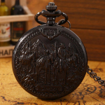 1 tk Steampunk mustast kvartsist taskukell, vana l&auml;&auml;nekauboi disainimuster, peen s&uuml;nnip&auml;evakingituste kollektsioon abikaasapoistele