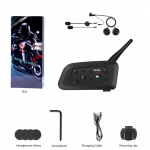 V6 Pro 1500M mootorrattakiivri sisetelefon &ndash; Bluetooth 5.0, DSP m&uuml;rasummutus, 6-s&otilde;itja r&uuml;hmavestlus, veekindel 1pcs V6 plus must