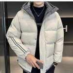 Talvejoped meestele puuvillane jakk Paksendatud soe jakk Talve meeste kapuutsiga puuvillased riided vabaaja mitmek&uuml;lgsed topid 7XL elevandiluuvalge