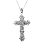 Klassikaline Risti Meeste Kaelakee Ripats Ehtne 925 Sterling H&otilde;be Choker Tilk Naiste Vintage Palee Barokk Mustriga Ripats Ehted