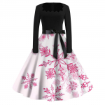 Naiste mood ruudukujulised vabaaja &otilde;hukesed j&otilde;ulutr&uuml;kiga pikkade varrukatega kleidid S punane