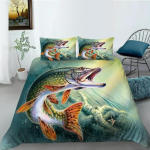 3D Prinditud Kala Voodipesu, King Queen Voodi, Udusule Tekikott ja Padjap&uuml;&uuml;r, 2/3 tk &Uuml;lipeen Kiud Kiiresti Kuivav Magamistoa Kaunistus Baby 100x135cm
