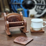 Puidust teealus koos tooli disainiga Elevate Your Tea Time 19,05 cm