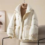 Talvine uus mood puuvillase polsterdatud jope Korea lahtine krae paks soe parkas mantel Naiste riided mustad &uuml;ler&otilde;ivad S must