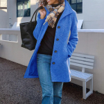 Naiste villased kahekordsed mantlid vabaaja krae fliisvoodriga jope &uuml;ler&otilde;ivad L sinine