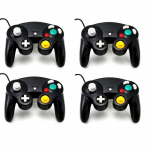 Lot de 4 manettes noires vibrantes pour console Nintendo Gamecube et Wii - HTDHFW-A0698