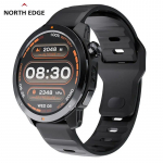 NORTH EDGE X-TREK 2 GPS-i j&auml;lgimisega spordis&otilde;bralik nutikell 1,43-tollise Amoled-ekraaniga 3ATM veekindel kell Bluetooth-k&otilde;ne k&otilde;rgusm&otilde;&otilde;tja kompass must