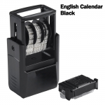 Kuup&auml;evatempel, Trodati isev&auml;rvitav kummist templitr&uuml;kk, minidater 4810 English Calendar - Black