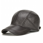 Kvaliteetne veisenahast ehtsast nahast pesapallim&uuml;tsi meeste talvine Snapback Trucker Cap 56-60cm tumepruun v&auml;rv