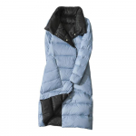 Kahepoolne pikk sulejope kevad-s&uuml;gisene turtlene kaelusega valge pardi sule soojad pargid Must kuldhall helesinine roheline valge S-5XL XL helesinine v&auml;rv