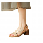 2024 Naiste Sandaalid PU Nahk Avatud Varvas Naiste Rannajalatsid Suvised Seksikad Sandaalid Pandlaga Rihm Pl&auml;tud Naiste Sandaalid 35 beež