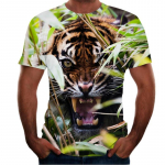 Animal Print 3D T-s&auml;rk Tiiger l&uuml;hikeste varrukatega meeste l&otilde;vi T-s&auml;rk vabaaja hundikoera meeste riided S