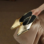 Moodsad Baotou poolsussid naistele suvel &otilde;ues, kandes teravaid k&otilde;rgeid kontsi, laisad h&otilde;bedased/kuldsed stiletto sandaalid naistele 35