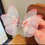 1 tk Korea liikuvad liblikaga juukseklambrid t&uuml;drukutele Kahekihilised tiivad p&auml;rlitega juukseklambrid peakatted, t&uuml;drukud, lapsed, juukseaksessuaarid