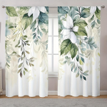 2 tk Digitaaltr&uuml;kiga Kardinad Rohelised Lilled Rohelised Lehed Maal&auml;hedase Stiiliga Kardinad Elutubadele K&ouml;&ouml;kidele Vannitubadele Koridoridele 100W130H(CM)40x51in&rod pocket