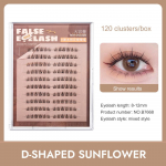 BQI &Uuml;likoolulised p&auml;evalillest kunstripsmed D koolutavad suurendatud silmameigi v&auml;limus, suure mahutavusega 120 kobarat ripsmed