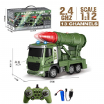 Uus 1/24 2.4G RC veoauto raadiojuhitav auto 10-kanaliline s&otilde;jaline rakettveoki mudel raketiheitjaga koos k&auml;ivitusfunktsiooniga M&auml;nguasjad Poisi kingitus Single-headed cannon roheline