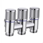 1/2 Inch Angle Stop Valve, Diverter Valve with 1 in 3 Out for Home Cleaning And Pool Silver