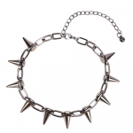 Lahe naeltega metallist koera kaelarihm V&auml;ikeste keskmiste koerte kett kaelarihmad kaelakee reguleeritav kutsika buldogi mopsi kaelarihm lemmikloomade tarvikud 36-46cm must