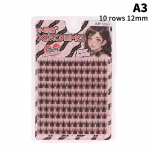 5/10 rida individuaalseid ripsmeid, isetehtud segmenteeritud manga naturaalsed ripsmekobarad, ripsmepikendused, pehmed kunstripsmed, Korea meik A3/10 rows/12mm