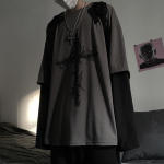 Gooti gooti stiilis naiste s&auml;rk Mall Goth Tops Punk pikkade varrukatega &uuml;lisuur T-s&auml;rk Jaapani t&auml;navar&otilde;ivad moe Korea stiil M must