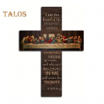 Lihav&otilde;ttep&uuml;hade viimane &otilde;htus&ouml;&ouml;k Seinakaunistus Retro Jeesuse &Otilde;limaal Sein Silt Kodukontori kirik Elutoa Seinakunst Puidust Risti Ornament Religioosne ripats A