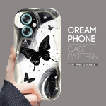 Armas koomiksimustriga kreemjas tekstuuriga korpus, lainelise servaga pehme silikoonkaanega telefoni&uuml;mbris OPPO Reno Realme jaoks OPPO A12E puhas
