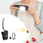 LED Portable Phone Light Selfie Video Fill Stream 5 Level Brightness Vlog Laptop Clip on