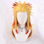 Anime Train Mugen Deemon Slayer Rengoku Kyojuro Cosplay Kost&uuml;&uuml;mid Kimetsu No Yaiba R&uuml;&uuml; &Uuml;likonnad T&auml;iskasvanutele Parukad Cos Outfit Party one size