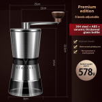 Kaasaskantav 304 roostevabast terasest k&auml;siv&auml;ndaga kohviveski 8-speed premium coffee machine
