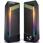 OFFSIR PC K&otilde;lar M&auml;ngurik&otilde;lar USB Juhtmega RGB Valgusega 2-kanaliline Stereo Kaasahaarav 3D Ruumiline Heli AUX &Uuml;hendusterminal Plug and Play &Uuml;hilduv must