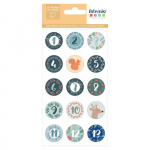 Stickers Ronds - Artemio - Woodsy Christmas - Calendrier de l'Avent - 2 feuilles - Rouge