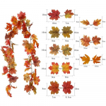1 tk S&uuml;gisvanik Vahtraleht 175cm/t&uuml;kk Rippuv viinapuu vanik Kunstlik s&uuml;gislehestiku vanik T&auml;nup&uuml;ha kodu, pulmade, kamina, peo dekoratsiooniks